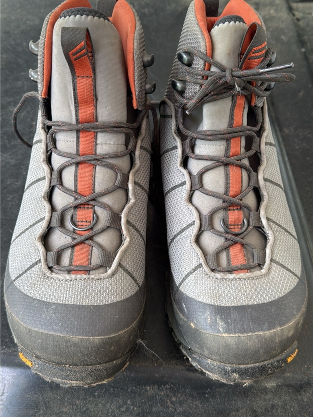 Simms Gray and Orange women’s  Fly fishing Boots